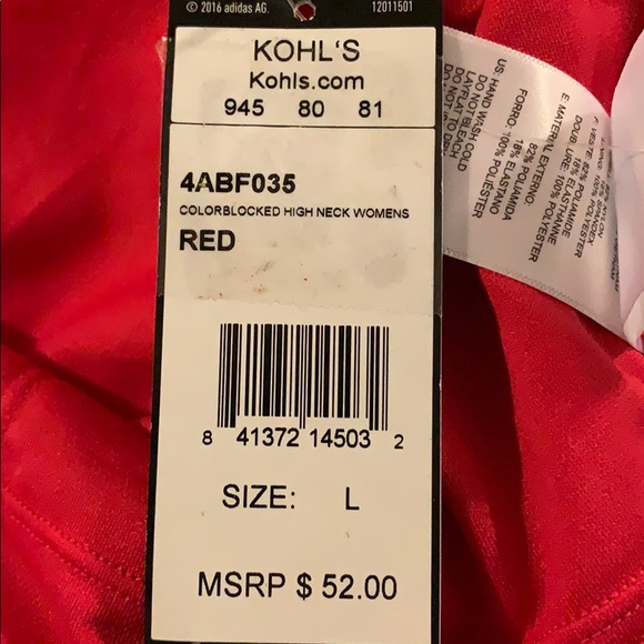 NWT Adidas colorblock crop high top bikini top - Picture 6 of 6